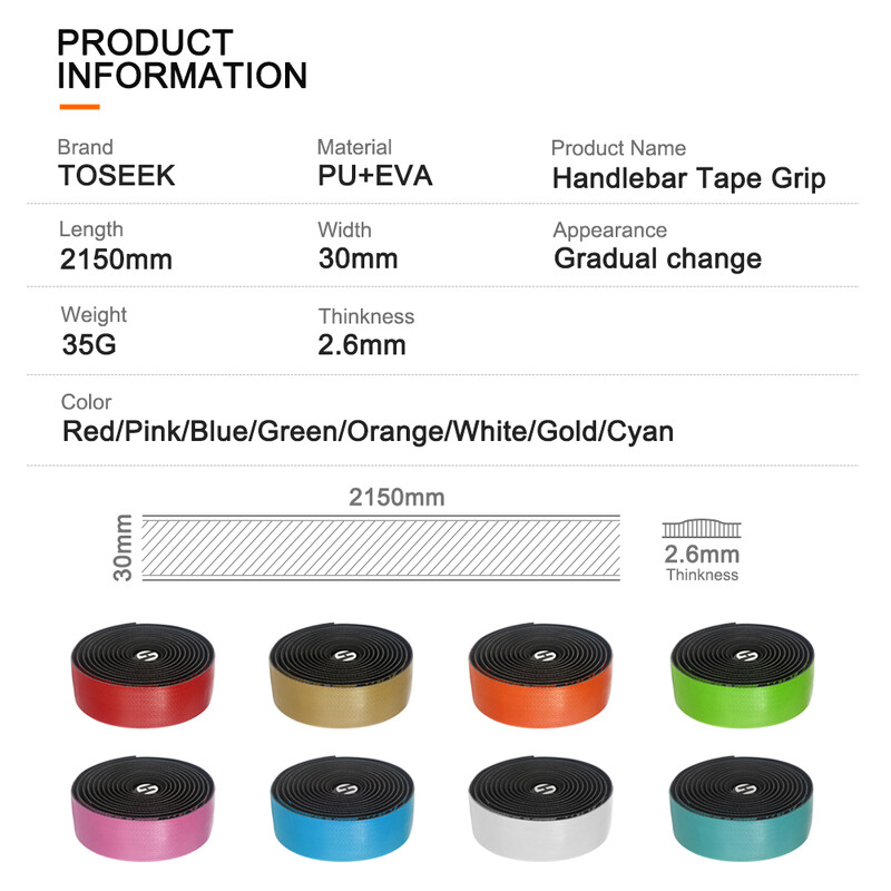 TOSEEK velosipēda stūres lentes pretvibrācijas PU EVA saliektas riteņbraukšanas šosejas velosipēdu lentes sacīkšu elpojošas, neslīdošas roktura stieņa jostas