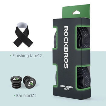 ROCKBROS Handlebar Tape PU Eva Anti-slip Wrap Мека дишаща удароустойчива пътна лента End Bar MT Дръжки за велосипеди Аксесоари за колоездене