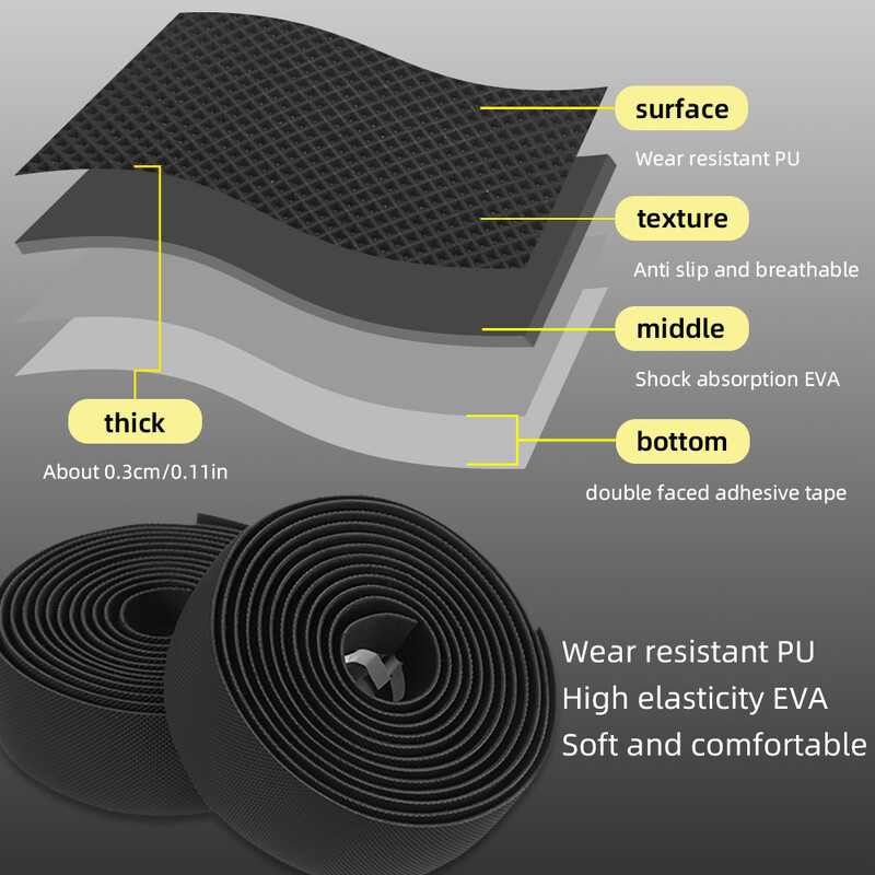 ﻿ MOTSUV trake za upravljač cestovnog bicikla PU+EVA Ergonomske trake za biciklističke šipke Protuklizna traka za upravljač otporna na udarce Dodaci za biciklizam