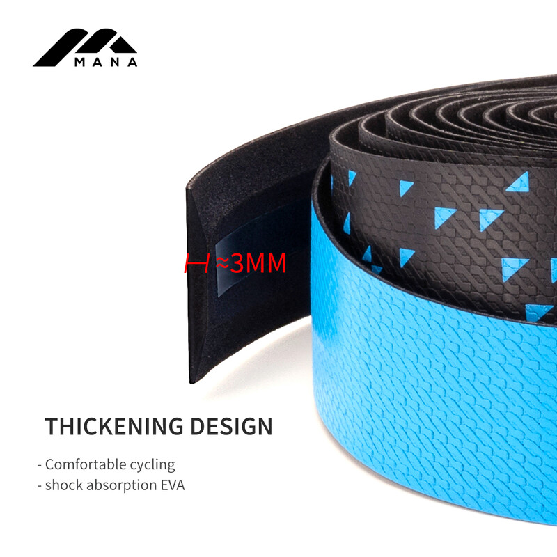 MANA velosipēda stūres lente, pašlīmējoša PU+EVA materiāls, neslīdošs trieciena absorbcija, ērta un viegla