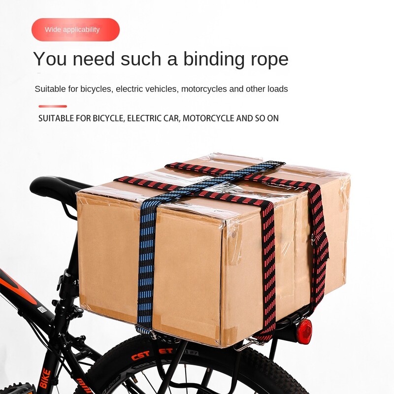 1 gab Velosipēdu gumijas gumijas bagāžas virves auklas āķi Velosipēdi Virves saite Velosipēda bagāžas jumta bagāžnieka siksna, fiksēta lente