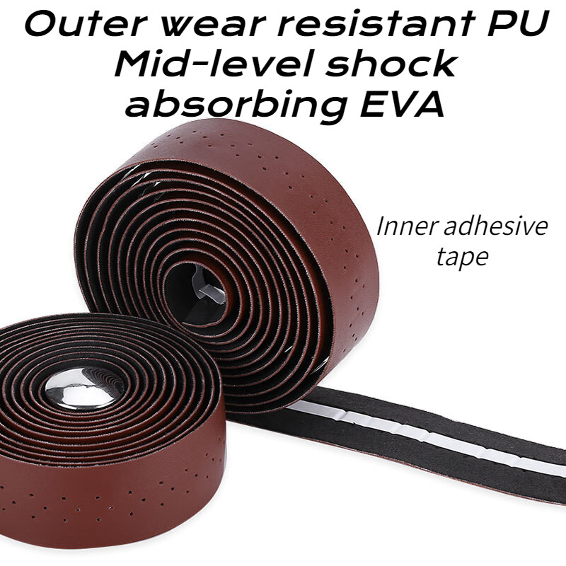 2GB Velosipēdu stūres lente Velosipēdu ceļa PU mākslīgās ādas EVA teksturētas perforatora siksnas riteņbraukšanas aprīkojums 2150x30x3mm piederumi