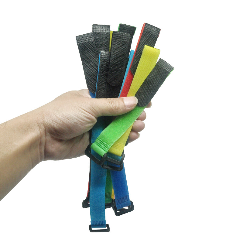 10 db atkārtoti lietojama stiprinājuma velosipēda saite neilona āķis un cilpa Izturīgs daudzfunkcionāls pašlīmējošs augstas kvalitātes siksnu kabeļu saites