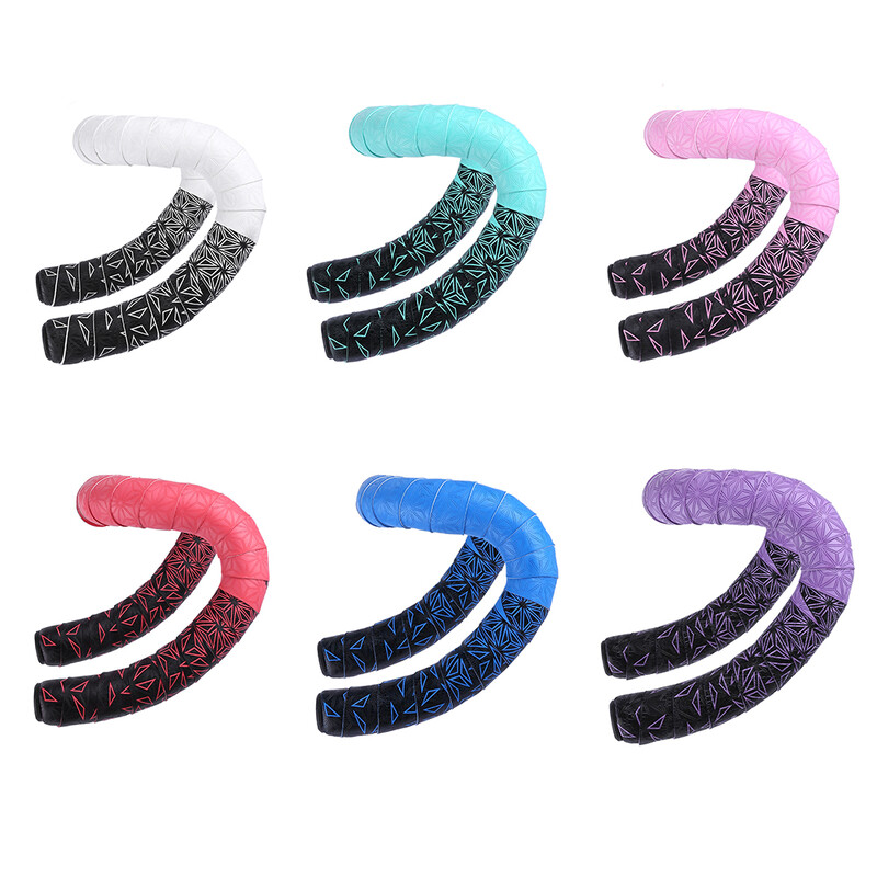 1 pāris pretslīdes šosejas velosipēda stūres lente ar stieņa gala aizbāžņiem amortizējoša sviedri, roktura stienis, velosipēda stieņa stieņa siksna