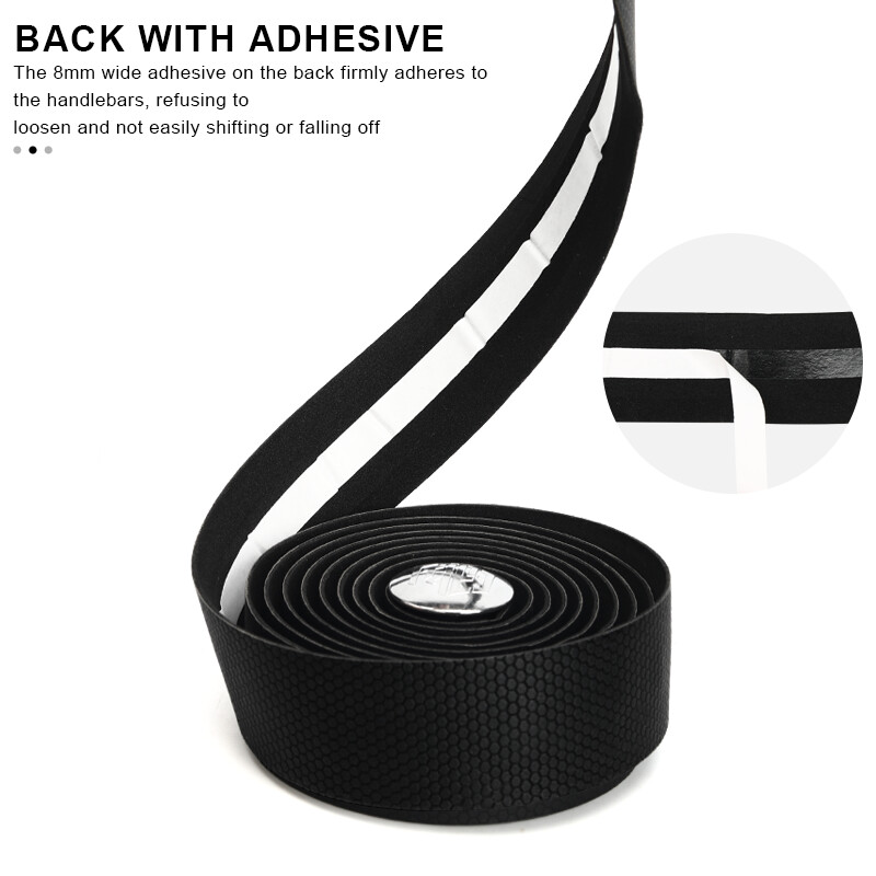Banda de ghidon pentru bicicletă de drum cu 2 dopuri de bară Bandă de bară de bicicletă anti-alunecare care absoarbe șocurile PU EVA Moale Confortabile Accesorii pentru ciclism