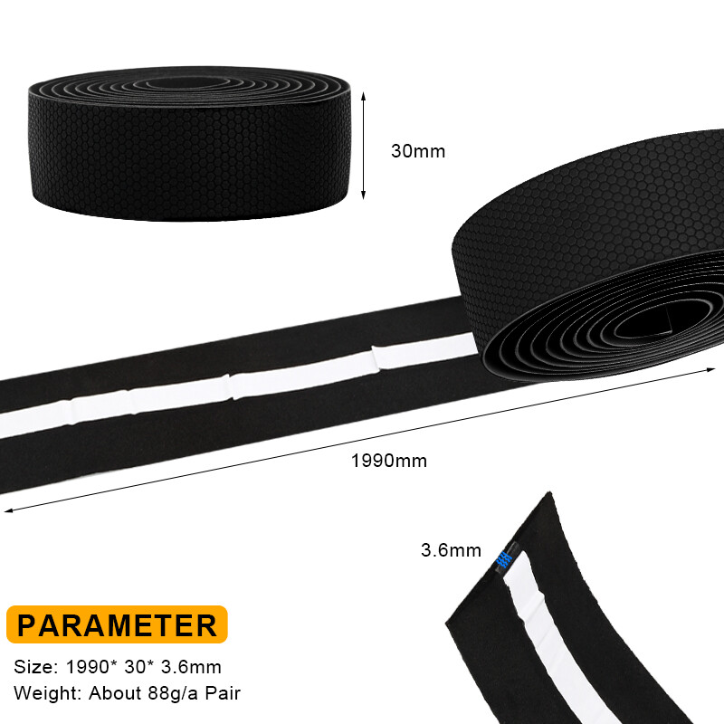 Banda de ghidon pentru bicicletă de drum cu 2 dopuri de bară Bandă de bară de bicicletă anti-alunecare care absoarbe șocurile PU EVA Moale Confortabile Accesorii pentru ciclism