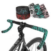 1 Pāris šosejas velosipēda stūres lentes pretslīdes PU trieciena roktura lente ar stieņa gala spraudņiem pretvibrācijas aptinuma lente riteņbraukšanas piederumi