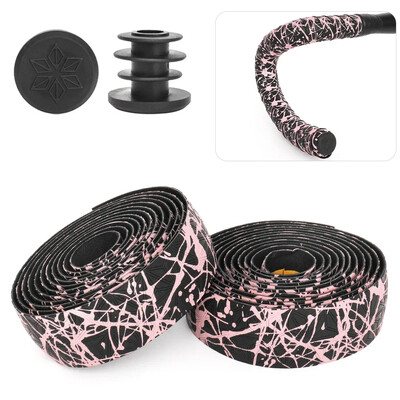 1 Pāris šosejas velosipēda stūres lentes pretslīdes PU trieciena roktura lente ar stieņa gala spraudņiem pretvibrācijas aptinuma lente riteņbraukšanas piederumi