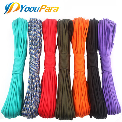 252 spalvos Paracord 550 25,50,100FT Paracord virvė Cuerda Escalada Mil Spec 7Strand Paracorde lauko stovyklavimo išgyvenimo rinkinys