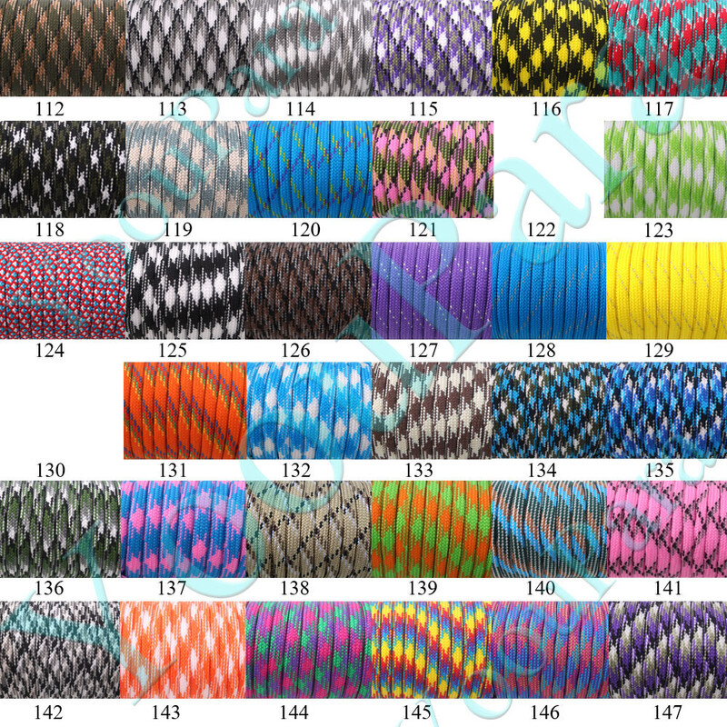 252 spalvos Paracord 550 25,50,100FT Paracord virvė Cuerda Escalada Mil Spec 7Strand Paracorde lauko stovyklavimo išgyvenimo rinkinys