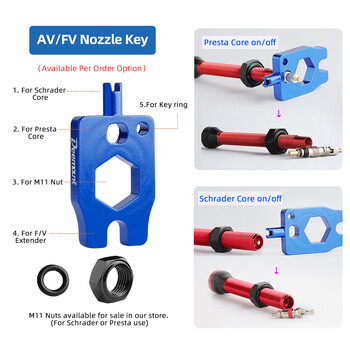 Διπλό ένθετα κεφαλής Πυρήνες ακροφυσίων κλειδιού 5V1 8V1 Εγκατάσταση Αφαιρέστε Εργαλείο οδήγησης βαλβίδας ελαστικών μοτοσικλετών σκούτερ μοτοσικλέτας αυτοκινήτου