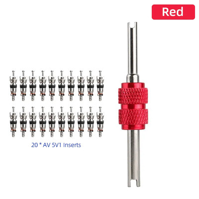 Dvojité hlavové vložky Kľúč 5V1 8V1 Jadra trysiek Inštalácia Odstránenie Bicykel Auto Nákladné Auto E-bike Scooter Motocykel Nástroj na ventil pneumatík
