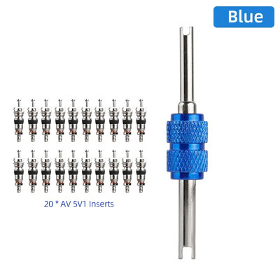 Dvojité hlavové vložky Kľúč 5V1 8V1 Jadra trysiek Inštalácia Odstránenie Bicykel Auto Nákladné Auto E-bike Scooter Motocykel Nástroj na ventil pneumatík