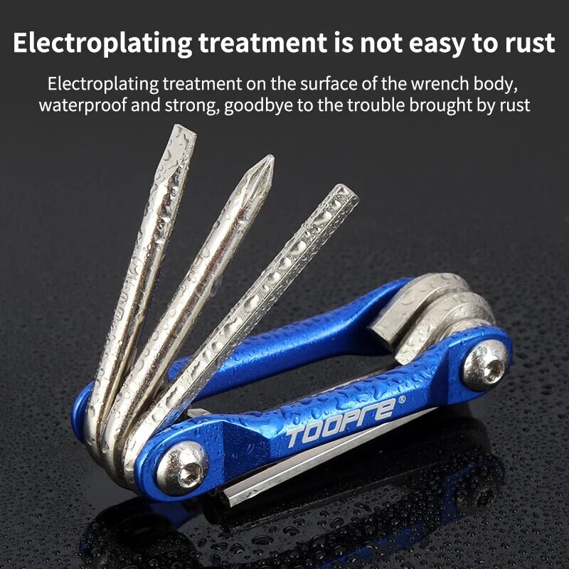 TOOPRE pārnēsājams salokāms iekšējais sešstūra uzgriežņu atslēgas kārba sešstūra vidējā cauruma kastes komplekts Daudzfunkcionāls iekšējais sešstūra rīks