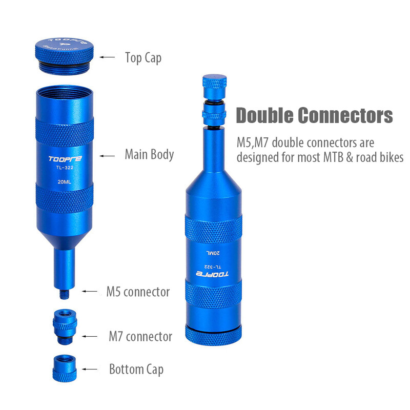 Toppre kalnu šosejas velosipēda pārnēsājamā disku bremžu velosipēda atgaisošanas piltuves tvertnes pudele M5 M7 savienotāja korpusa eļļas rīks
