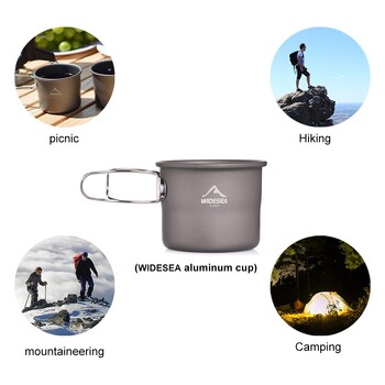 Κούπα Widesea Camping Outdoor Coffee Tea Aluminium Cup Tourism Επιτραπέζια σκεύη πικνίκ Είδη μαγειρικής Εξοπλισμός Τουριστικός Πεζοπορία Πεζοπορία