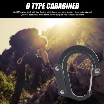 Hybrid Gear Clip - Carabiner Rotating Hook Clip Non-locking Streng Clips for Camping Fishing Πεζοπορία Ταξιδιωτικό σακίδιο