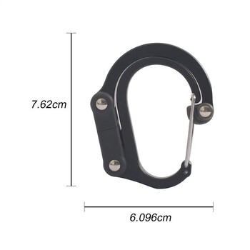 Hybrid Gear Clip - Carabiner Rotating Hook Clip Non-locking Streng Clips for Camping Fishing Πεζοπορία Ταξιδιωτικό σακίδιο