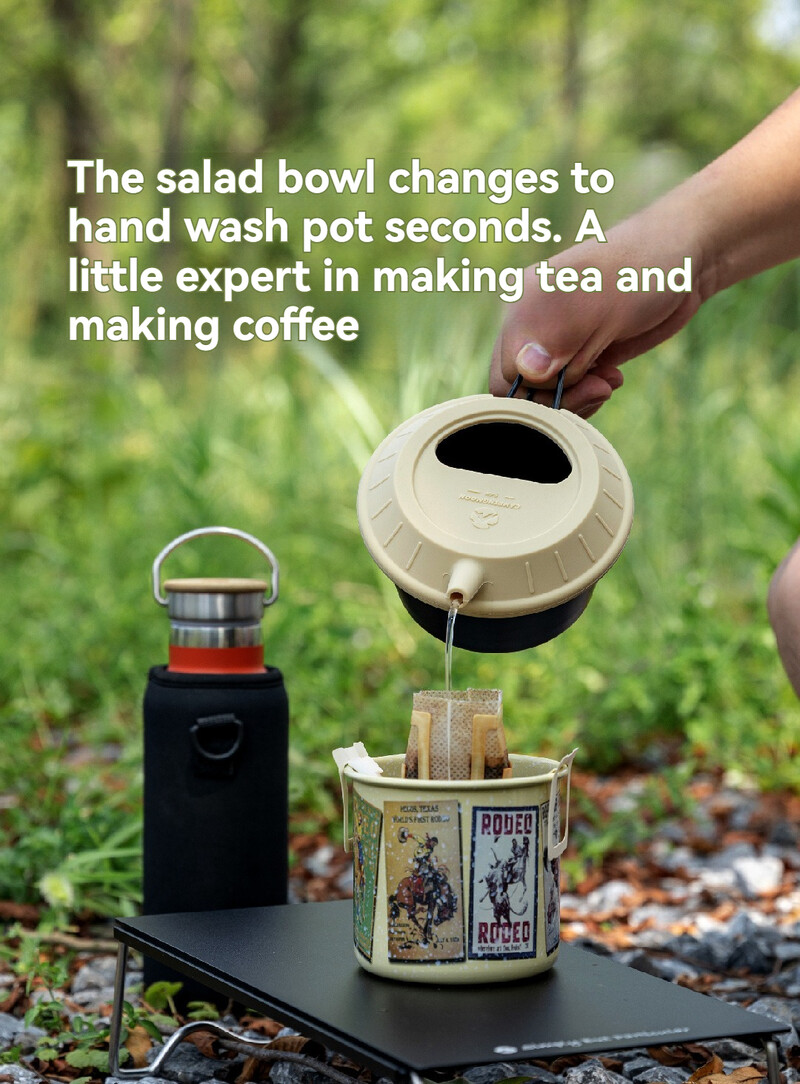 CAMPINGMOON Capac de oală din silicon de calitate alimentară pentru cafea de camping, capac de oală preparat manual pentru bol de salată, capac universal pentru oală