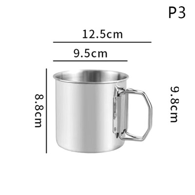 Kempinga krūze nerūsējošā tērauda kafijas tase tūristu galda piederumi piknika piederumi āra virtuves aprīkojums gatavošanas komplekts virtuves piederumi pārgājieni