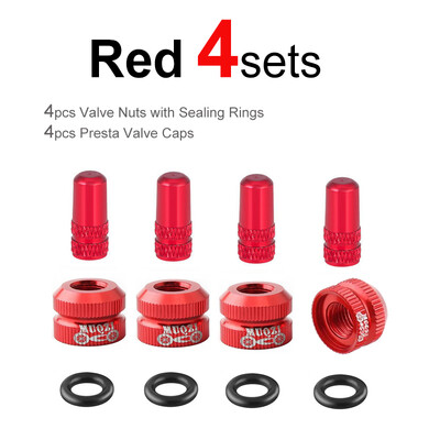 2 ~ 8 komplekti velosipēda riepas vārsta uzgrieznis ar Presta vārsta vāciņa komplektu MTB šosejas velosipēda bezkameru Presta vārsta aizsargskrūve un vāks