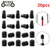 MUQZI 20PCS Капачки за клапани за гуми за велосипеди Presta Schrader Tubeless Rim Valve Прахови капаци на стеблото MTB Road BMX Аксесоари за велосипеди