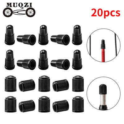 MUQZI 20PCS velosipēda riepu vārstu vāciņi Presta Schrader bezkameru loka vārsta putekļu kātu pārsegi MTB šosejas BMX velosipēdu piederumi