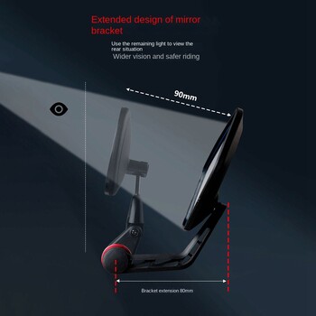Огледало за обратно виждане на велосипед, регулируемо огледало на кормилото, безопасно широкообхватно задно виждане, резервни части за колоездене, дясно
