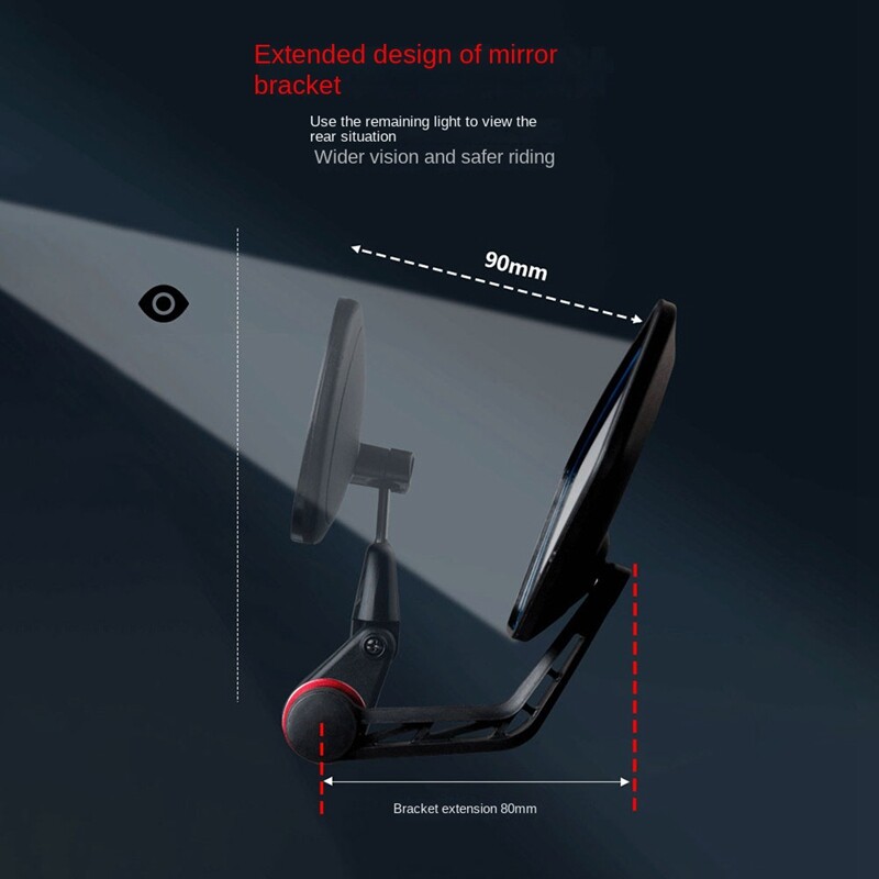 Dviračio galinio vaizdo veidrodėlis Reguliuojamas vairas Veidrodis sauga Platus nugaros taikiklis Dviračių atsarginės dalys dešinėje