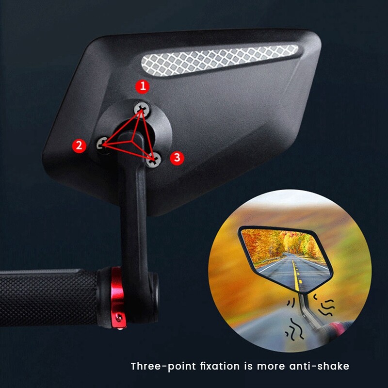 Dviračio galinio vaizdo veidrodėlis Reguliuojamas vairas Veidrodis sauga Platus nugaros taikiklis Dviračių atsarginės dalys dešinėje