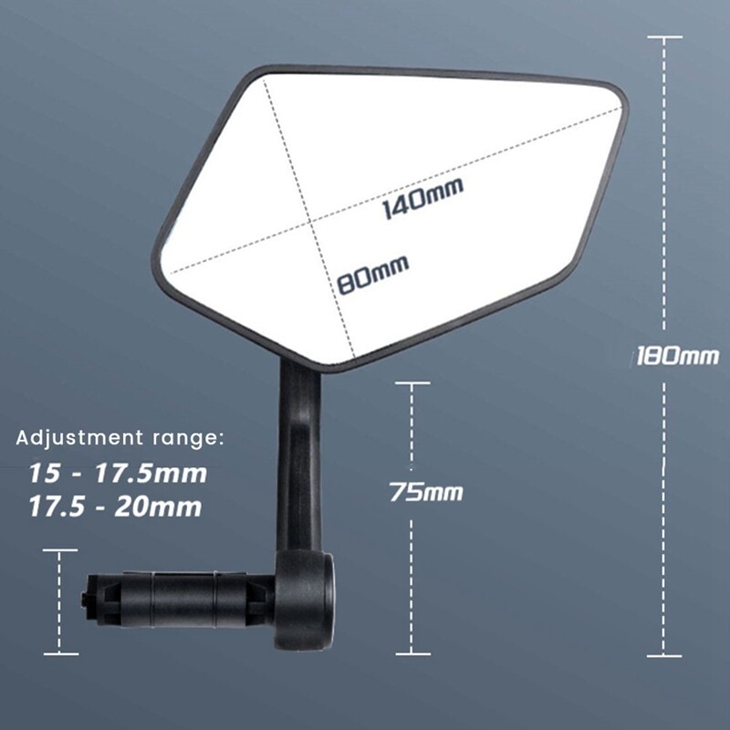 Dviračio galinio vaizdo veidrodėlis Reguliuojamas vairas Veidrodis sauga Platus nugaros taikiklis Dviračių atsarginės dalys dešinėje