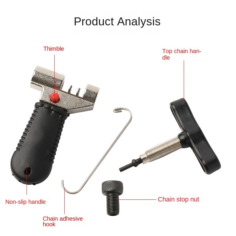 Pārnēsājams velosipēda ķēžu noņemšanas rīks Velosipēdu saites sadalītāja rīks šosejas velosipēda MTB ķēdes griezējs riteņbraukšanas remonta rīku piederumi