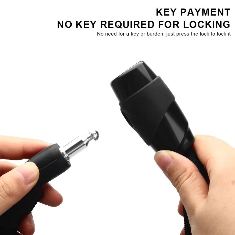 RIDERACE Blocare pentru lanț de bicicletă, portabilă, antifurt, de înaltă securitate, MTB, pentru bicicletă de munte, cu 2 chei, pentru scuter electric e-bike