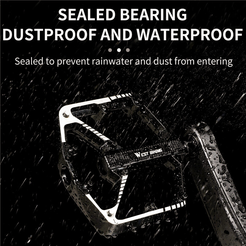 WEST BIKING DU Bearing Velosipēda pedālis Pretslīdes velopedālis Īpaši viegls alumīnija sakausējums MTB šosejas velosipēda pedāļu velosipēda piederumi