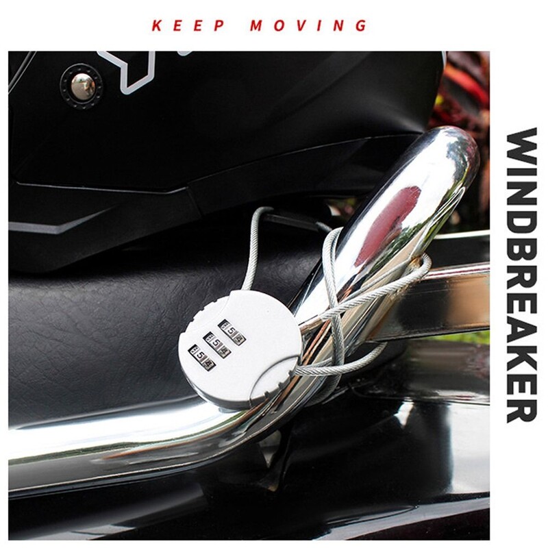 Sârmă extinsă Lacăt pentru cască de motocicletă Blocare antifurt inteligentă cu combinație Lacăt cu cifre Sârmă de sârmă Lacăt cod încuietoare de securitate