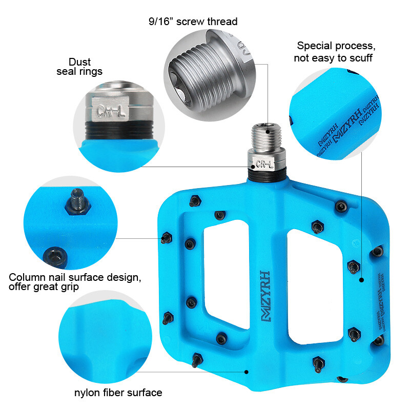 Pedală de bicicletă Anti-alunecare Ultrauşoară din nailon MTB Pedală de bicicletă de munte Lagăre etanşe Pedale Accesorii pentru biciclete Piese