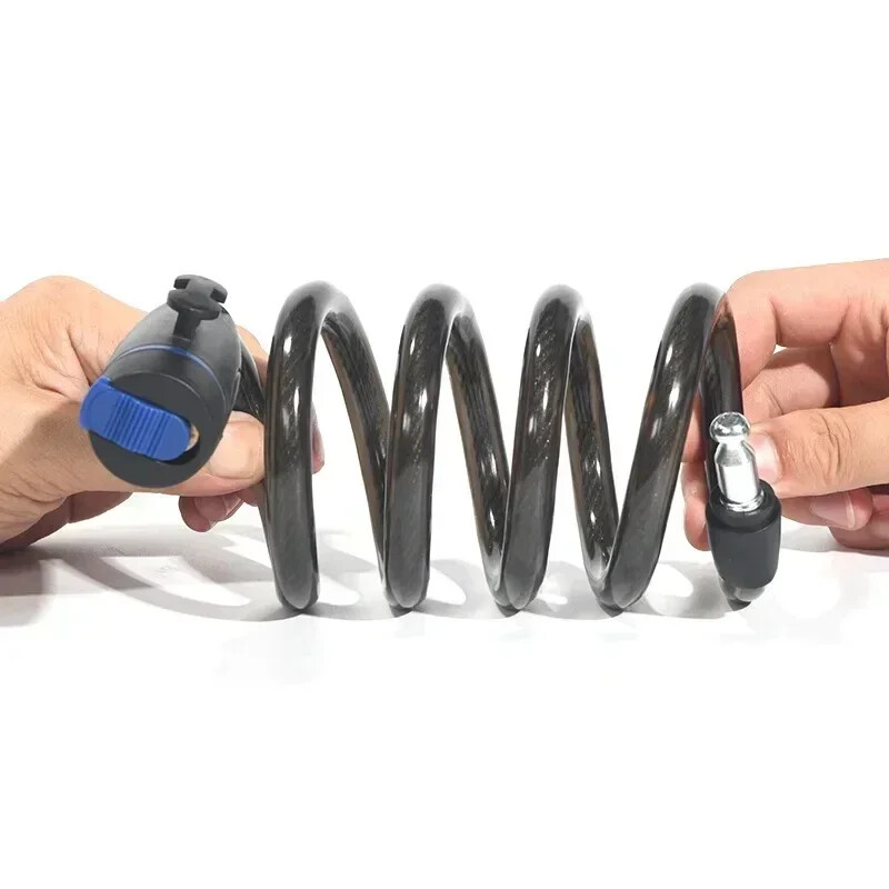 Încuietoare universală antifurt pentru bicicletă, bobină de cablu din oțel inoxidabil, pentru castel, bicicletă, bicicletă, MTB, încuietoare de securitate cu 2 chei