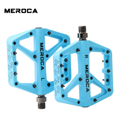 Meroca velosipēda pedālis neilona šķiedras gultņu pedālis MTB vieglajam īpaši liela izmēra neslīdošam, nodilumizturīgam velosipēdu piederumiem