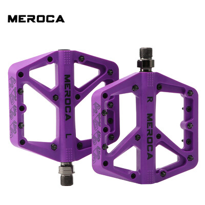 Meroca velosipēda pedālis neilona šķiedras gultņu pedālis MTB vieglajam īpaši liela izmēra neslīdošam, nodilumizturīgam velosipēdu piederumiem