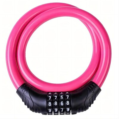 Velosipēda bloķēšanas kabelis, Velosipēdu slēdzenes Lieljaudas pretaizdzīšanas, Drošības 4 ciparu atiestatāms kombinēts pārnēsājams koda slēdzenes kabelis velosipēdam