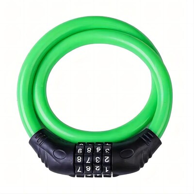 Velosipēda bloķēšanas kabelis, Velosipēdu slēdzenes Lieljaudas pretaizdzīšanas, Drošības 4 ciparu atiestatāms kombinēts pārnēsājams koda slēdzenes kabelis velosipēdam