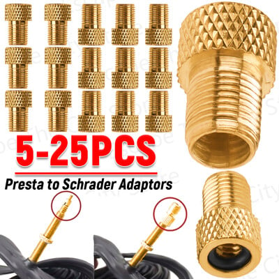 5-25 komada Presta na Schrader adaptere Pumpa za bicikl od aluminijske legure Adapter za gume Bakreni zračni ventil Konektor ventila za gume Dijelovi bicikla