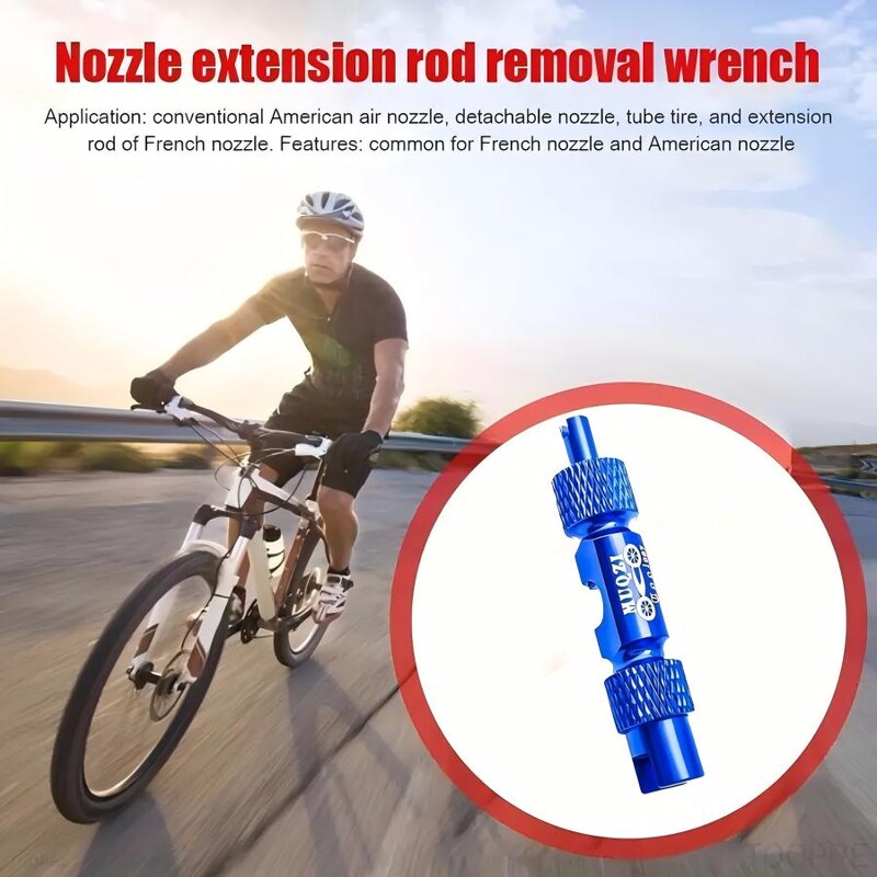 Višenamjenski alat za jezgru ventila bicikla od 2 komada s uklonjivom kapom ventila od američke i francuske legure aluminija, produžetkom cijevi