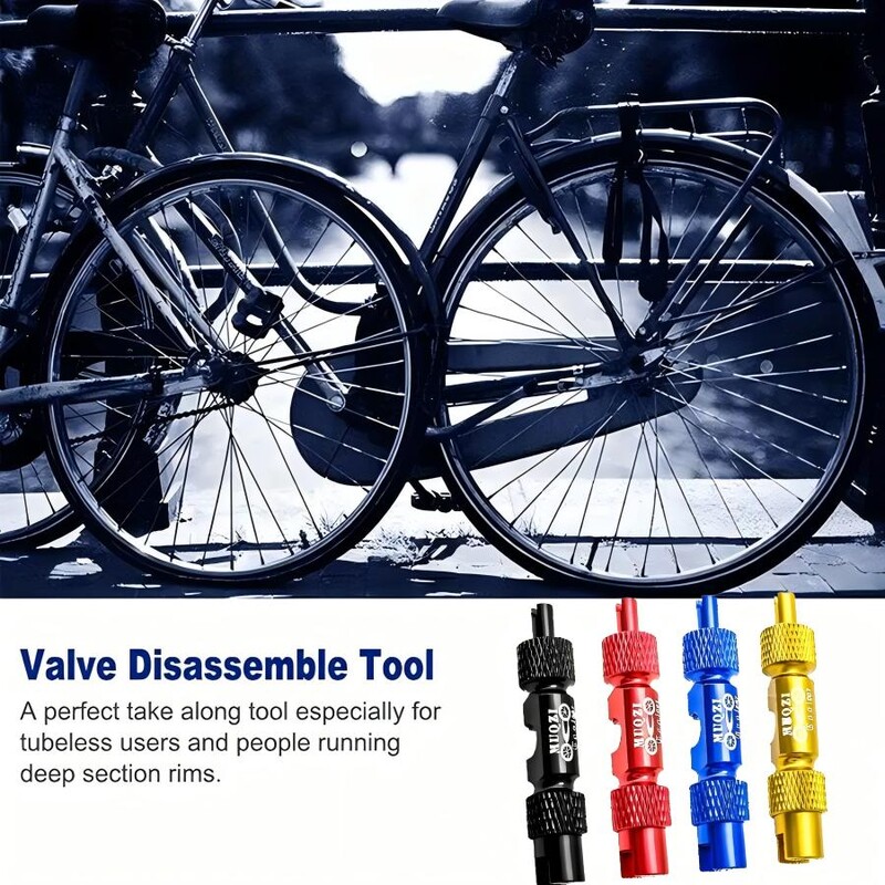 Višenamjenski alat za jezgru ventila bicikla od 2 komada s uklonjivom kapom ventila od američke i francuske legure aluminija, produžetkom cijevi
