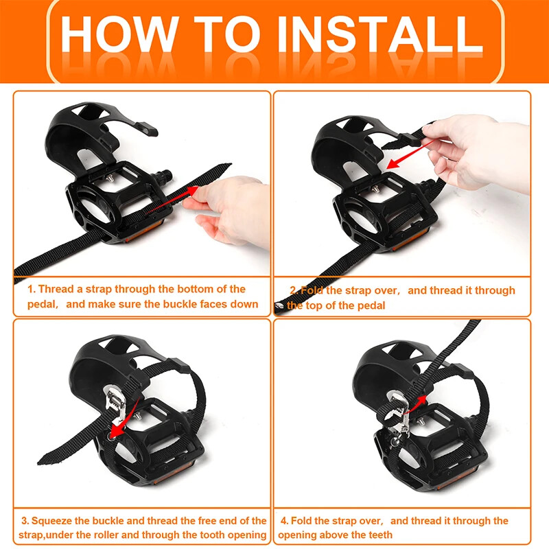 BUCKLOS PD-B329T beltéri spinning kerékpár pedálok 9/16 hüvelykes hegyi kerékpár pedál lábujjcsipesszel Beltéri edzőkerékpár pedálok kerékpár alkatrész