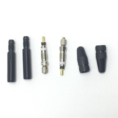 2 gab. 30mm/60mm garuma bezcauruļu velosipēda Presta vārsta pagarinātājs Noņemams France vārsts Pagarinājums ar instrumentu/sakausējuma vāciņu/vārsta serdi