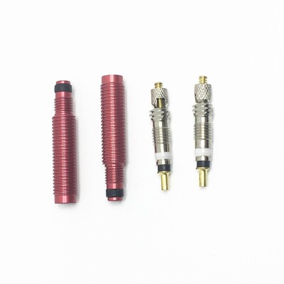 2 gab. 30mm/60mm garuma bezcauruļu velosipēda Presta vārsta pagarinātājs Noņemams France vārsts Pagarinājums ar instrumentu/sakausējuma vāciņu/vārsta serdi