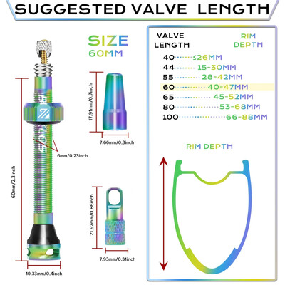 BUCKLOS Velosipēdu bezkameru vārsts 40 MM 44 MM 55 MM 60 MM ceļu kalnu velosipēda Presta vārsti Augstas kvalitātes riepas nipelis MTB piederumi