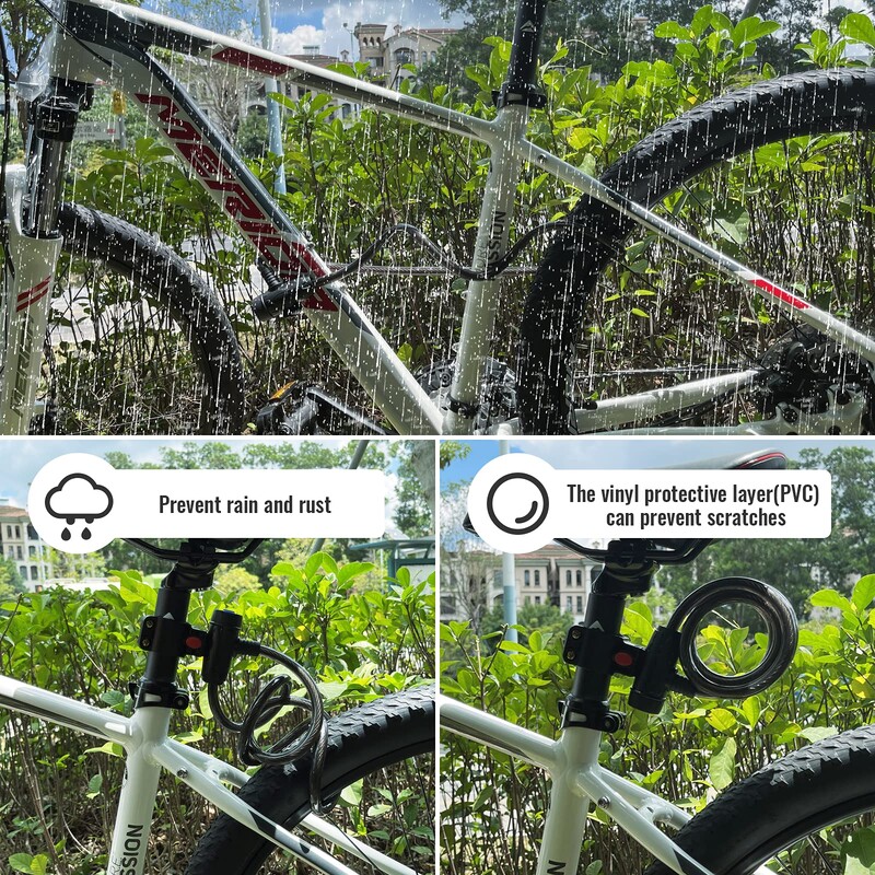 Velosipēda slēdzene Āra pretaizdzīšanas velosipēda slēdzene ar 2 atslēgām, laikapstākļiem izturīga Lieljaudas velosipēda slēdzene motocikla motorolleram