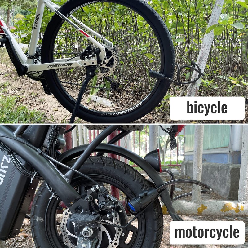 Velosipēda slēdzene Āra pretaizdzīšanas velosipēda slēdzene ar 2 atslēgām, laikapstākļiem izturīga Lieljaudas velosipēda slēdzene motocikla motorolleram